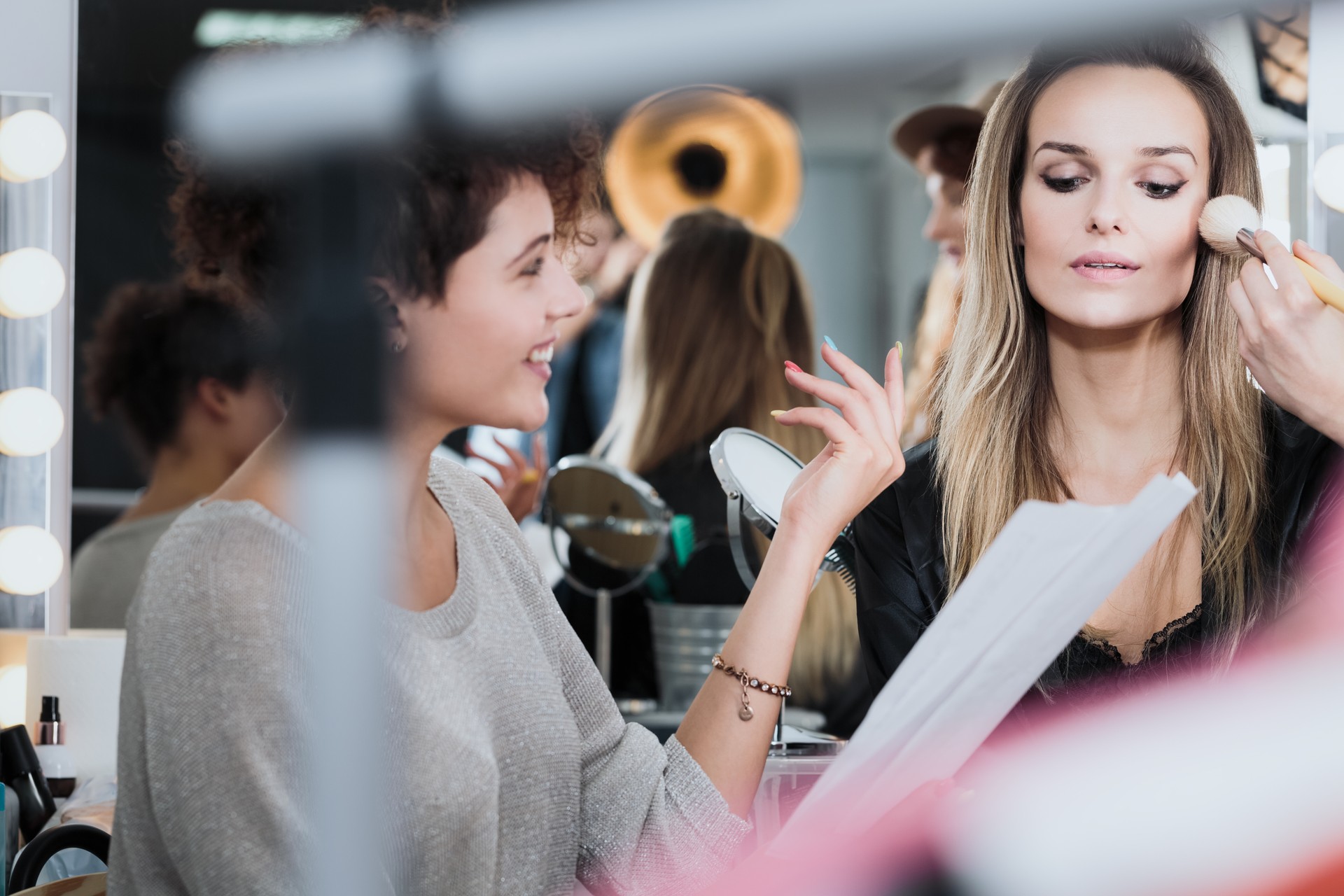 Actress at the movie backstage